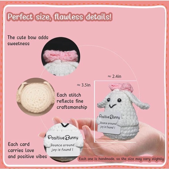 Positive Crocheted Bunny - Picture 3 of 5